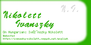 nikolett ivanszky business card
